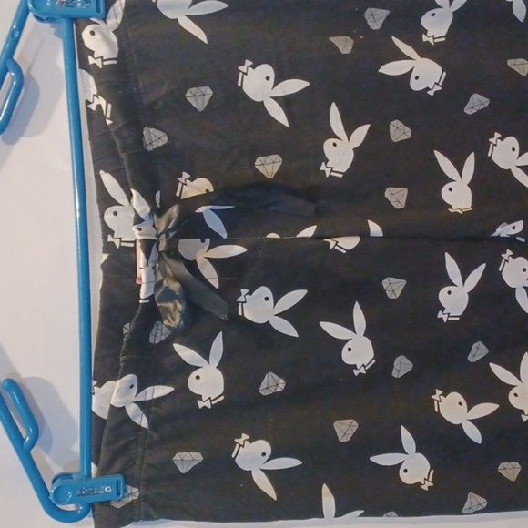 *Playboy Black & white & silver Bunny Print Sleep Pants size 1X - Picture 2 of 6